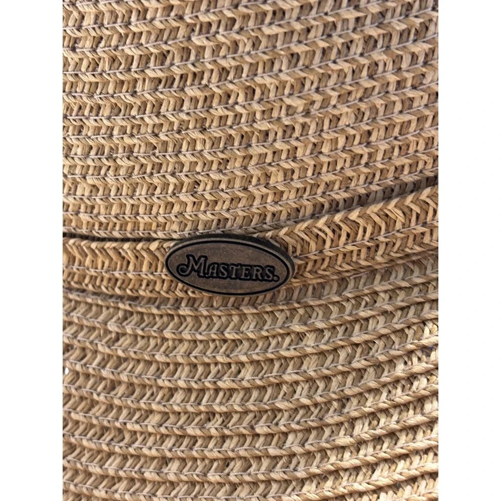Magnolia Lane Masters Tournament Augusta Tan Straw Sun Hat Wide Brim‎ One Size